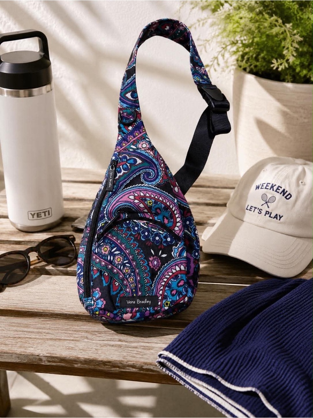 Vera Bradley Navy Multi Paisley Crossbody Sling